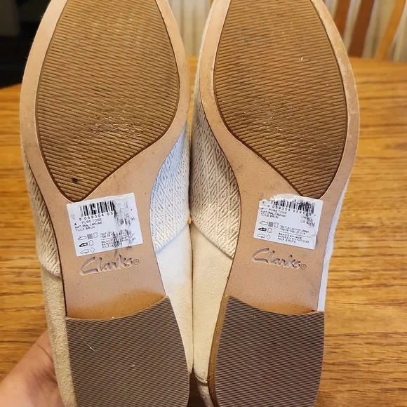 Clarks Pure Tone Natural Canvas Loafers Size 8.5 - Picture 9 of 9